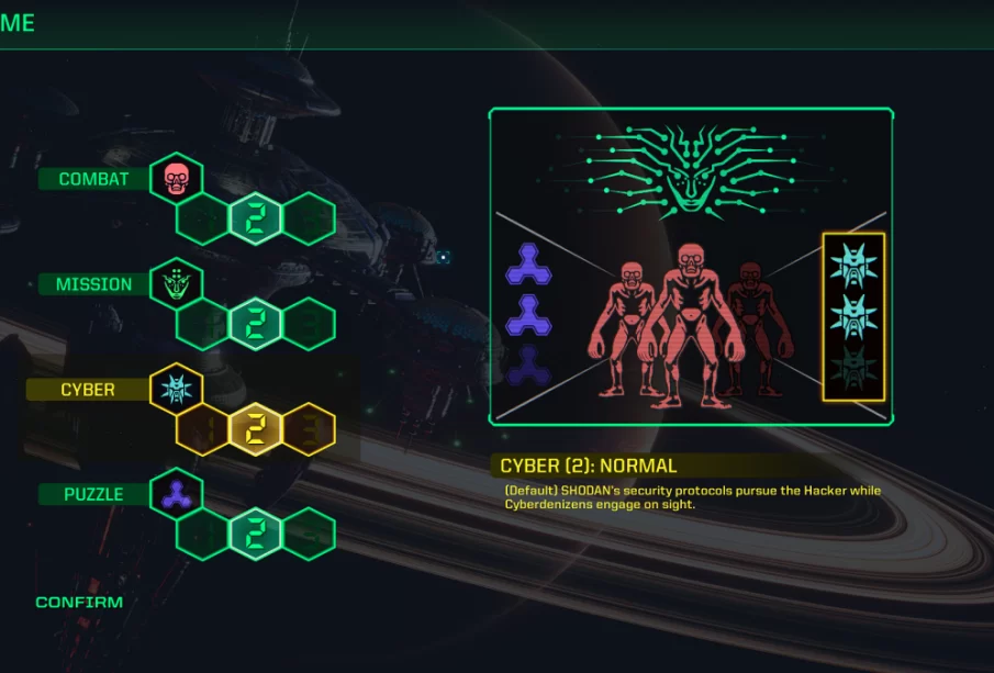 All difficulty settings in System Shock Remake