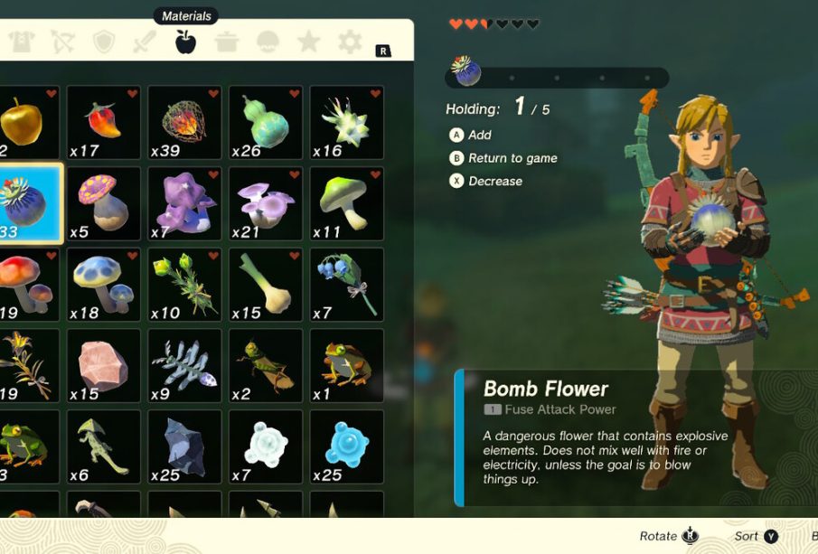 Zelda Tears Of The Kingdom Best Arrow Attachments Bomb Flower