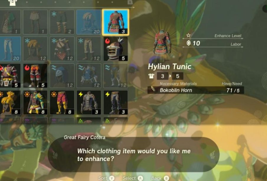 loz totk great fairy upgrade hylian tunic