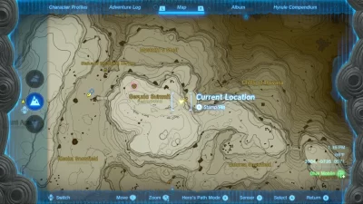Totk Mystathis Shelf Cave Location Map